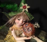 Ooak Baby Fairie Pixie Malika and the sweet Chestnut